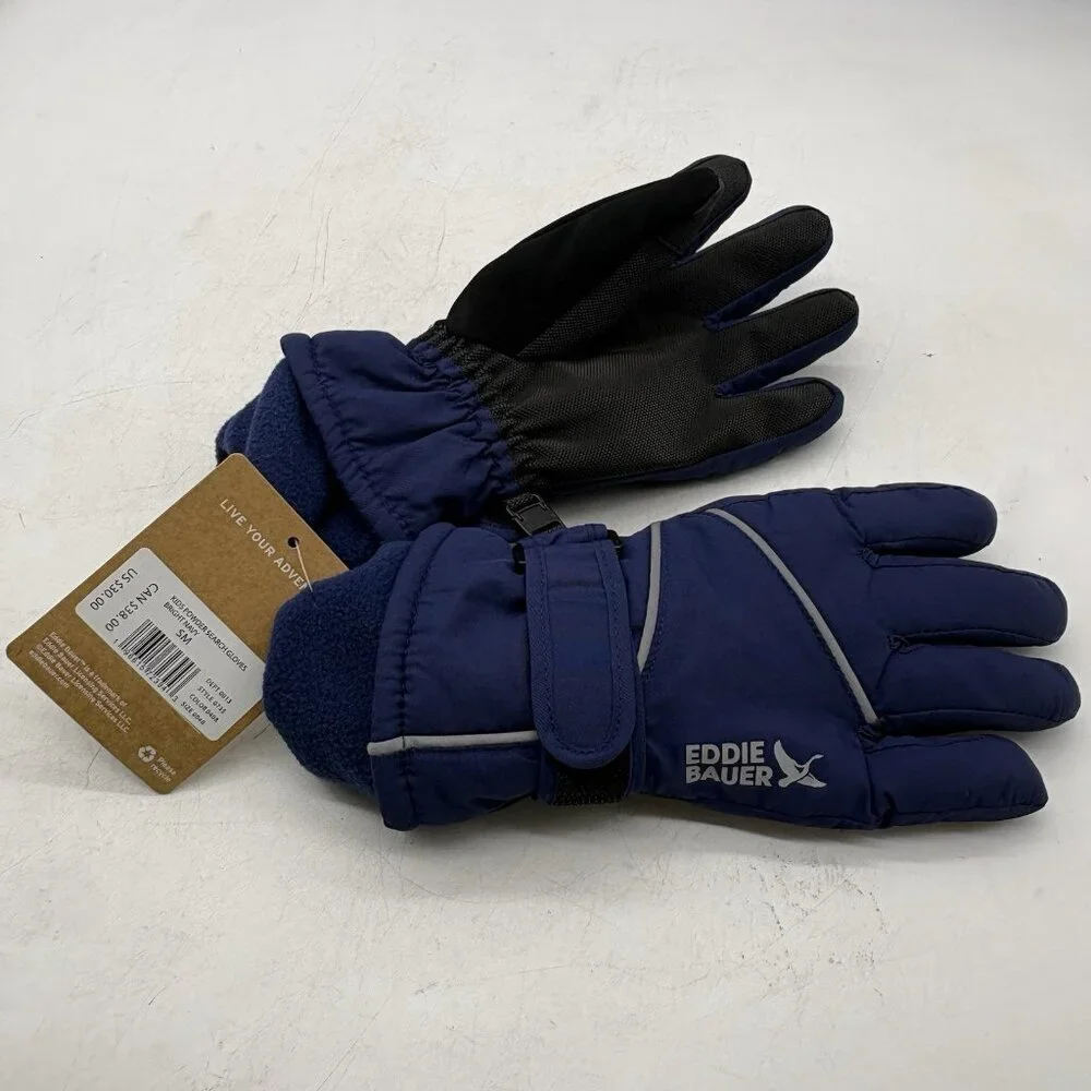 Eddie Bauer Gloves “Powder Search” Youth Size Small Blue Boy's Girls NEW NWT